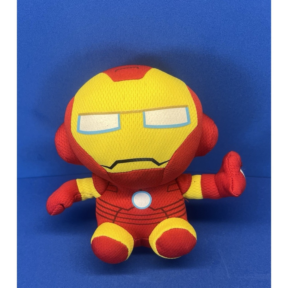 TY‎ Beanie Baby IRON MAN Marvel Avengers Plush Stuffed Animal red Yellow